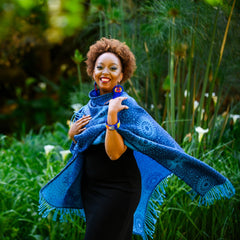 High Bulk Jacquard - Shweshwe | Navy/Utrillo Blue