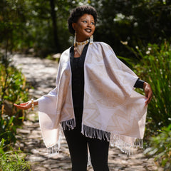 High Bulk Jacquard Wrap - Rwanda | Biscuit/White