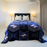 Faux Mink Bella - African Beads | Navy/Saxe Blue