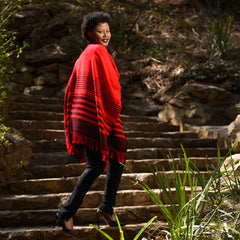High Bulk Jacquard Wrap - Xhosa | Black/Bengal Red