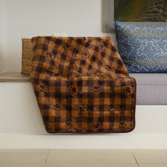 Finesse Pet Blanket - Gingham Prints | Choc/Caramel