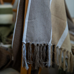 Protea Pin Stripe - Sunset | Cocoa/Coffee