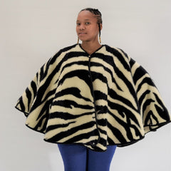 Wearing Cape - Zebra Skin | Black/Ivory