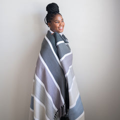 Protea Pin Stripe - Sunset | Black/Steel