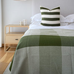 Protea Throw - Geometry | Hunter/Olive