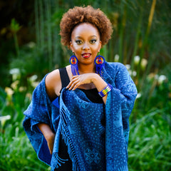 High Bulk Jacquard - Shweshwe | Navy/Utrillo Blue