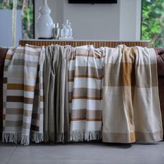 Protea Throw - Geometry | Leather/Bone