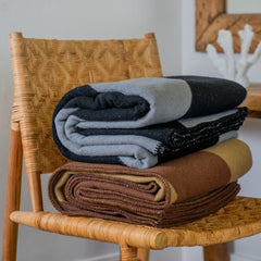 Luxury Wool Blanket - Diagonal | Hazelnut/Sahara