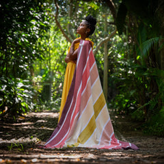 Protea Pin Stripe - Sunset | Burgundy/Garnet