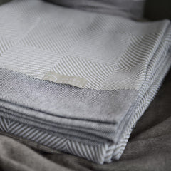 Protea Throw - Geometry | Steel/Wild Dove