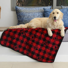 Finesse Pet Blanket - Gingham Prints | Black/Cherry