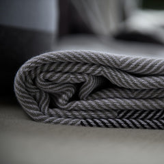 Protea Throw - Geometry | Steel/Wild Dove