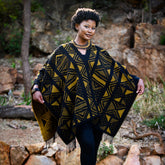 High Bulk Jacquard Wrap - Mud Cloth | Black/Mustard