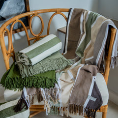 Protea Pin Stripe - Sunset | Cocoa/Coffee