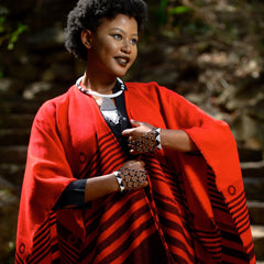 High Bulk Jacquard Wrap - Xhosa | Black/Bengal Red