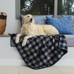 Finesse Pet Blanket - Gingham Prints | Navy/Cobble