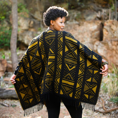 High Bulk Jacquard Wrap - Mud Cloth | Black/Mustard