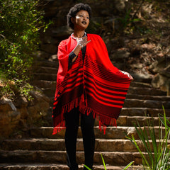 High Bulk Jacquard Wrap - Xhosa | Black/Bengal Red