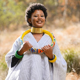 High Bulk Jacquard Wrap - Ndebele | Silver Grey/White