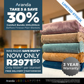 Lobola Comfort Bundle - Take 5 | Belfiore Finesse 200 x 200 Plain Assorted