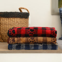 Finesse Pet Blanket - Gingham Prints | Choc/Caramel