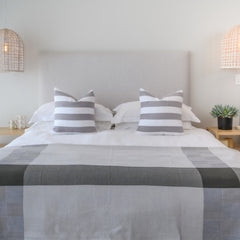 Protea Throw - Geometry | Steel/Wild Dove