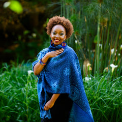 High Bulk Jacquard - Shweshwe | Navy/Utrillo Blue