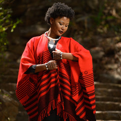 High Bulk Jacquard Wrap - Xhosa | Black/Bengal Red