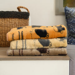 Finesse Pet Blanket - Cartoon Dogs | Steel/Bone