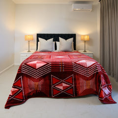 Faux Mink Bella - African Beads | Maroon / Pink