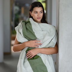 Protea Throw - Geometry | Hunter/Olive