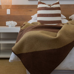 Luxury Wool Blanket - Diagonal | Hazelnut/Sahara