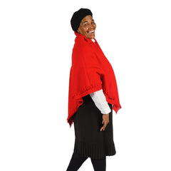 High Bulk Geo Shawl - Diamond | Chilli Red