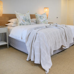 Cotton Blanket - Windowpane | White/Oyster Grey