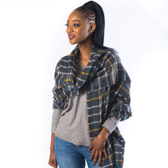 Blanket Scarf - Tiles | Charcoal/Winter White