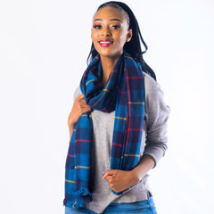 Blanket Scarf - Classic Check | Teal/Navy