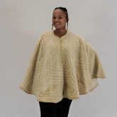 Wearing Cape - Shweshwe | Bone/Natural