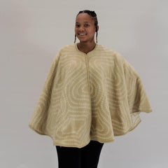 Wearing Cape - Shweshwe | Bone/Natural