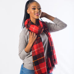 Blanket Scarf - Classic Check | Chilli Red/Black