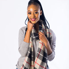 Blanket Scarf - Classic Check | Stone/Black