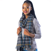 Blanket Scarf - Tiles | Charcoal/Winter White