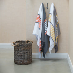 Protea Pin Stripe - Eclipse | Steel/Firecracker