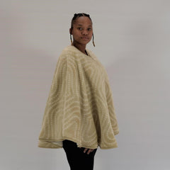 Wearing Cape - Shweshwe | Bone/Natural