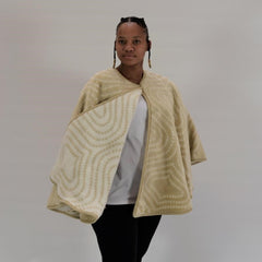 Wearing Cape - Shweshwe | Bone/Natural