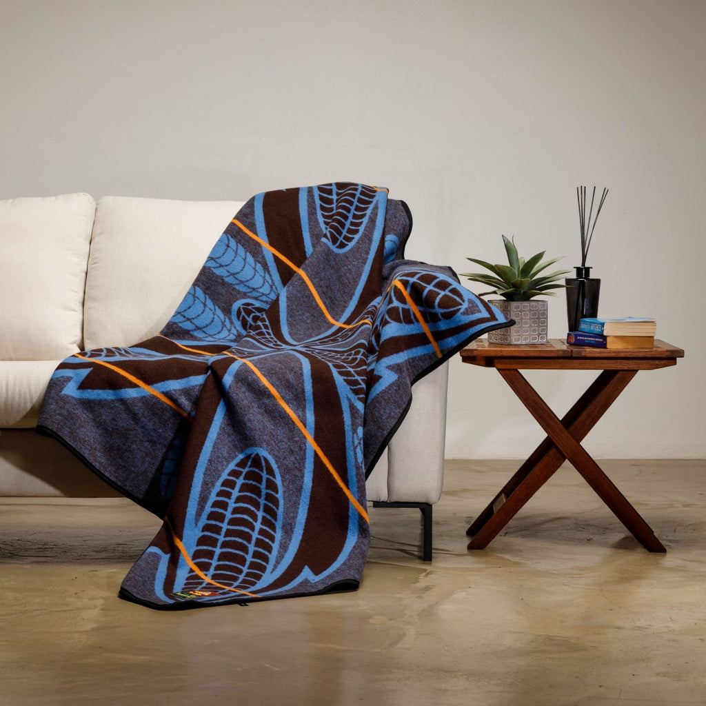 Seanamarena - Poone | Brown/Cobalt/Yolk – Aranda Textile Mills