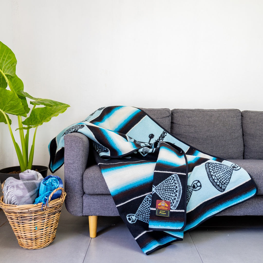 Pitseng | Black/Aqua/Natural – Aranda Textile Mills