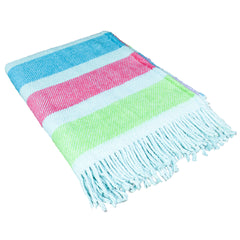 My Everyday Blanket - Bright Stripe | Light Aqua/Cerise