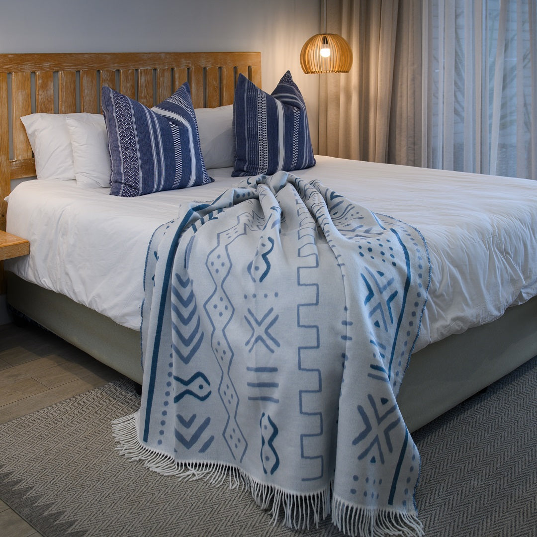 Thula Tula Throw - Mali | Overcast/Provincial Blue