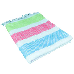 My Everyday Blanket - Bright Stripe | Light Aqua/Cerise