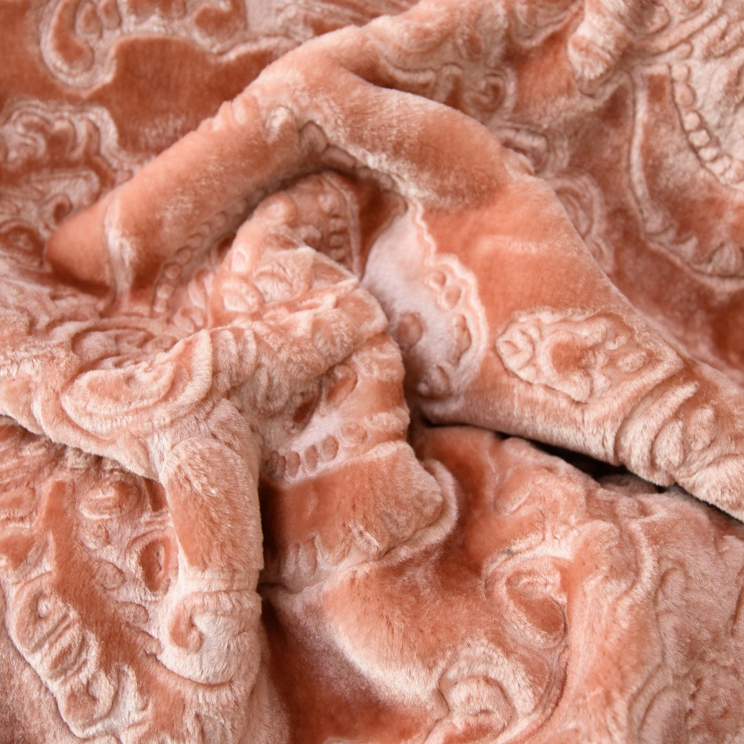 Faux Mink Bella - Plain | Coral Pink